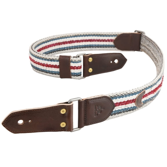 RAM'S LAND Guitar Strap Soft Cotton & Leather Strap for Electric & Bass Guitars