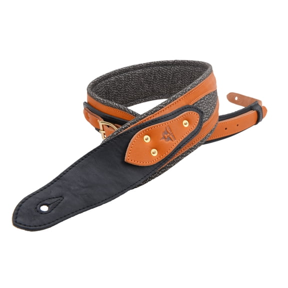 RAM'S LAND Padded Cowhide Leather Guitar Strap for Acoustic Electric Bass Guitar Handmade
