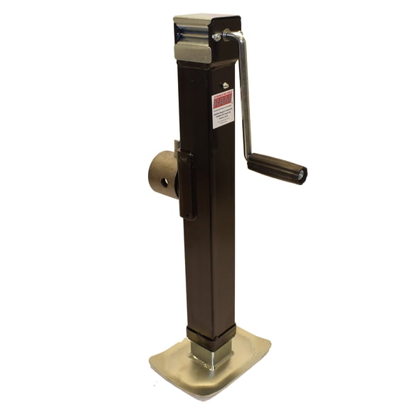 RAM Square Trailer Jack, Side Mount, Sidewind, Weld-On Round Pipe, 8,000 lb Capacity, 15 Inch Travel, Including 3" Rigid Hitch Logo Decal (TJDP-7000S-FLB)