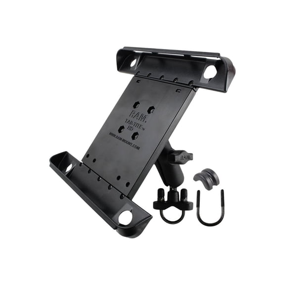 RAM Tab-Tite RAM-B-149Z-TAB3U - Mounting kit (double socket arm, U-bolt base, round base adapter, universal clamping cradle) - for tablet - marine grade aluminum, high-strength composite - rail mount