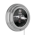 thumbnail image 1 of RAM Truck White Retro Neon Analog Wall Clock with Pull Chain, 1 of 5