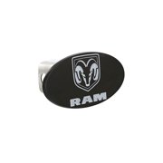 RAM Wordmark with Logo Black Metal Trailer Hitch Cover Plug 2 inch Post
