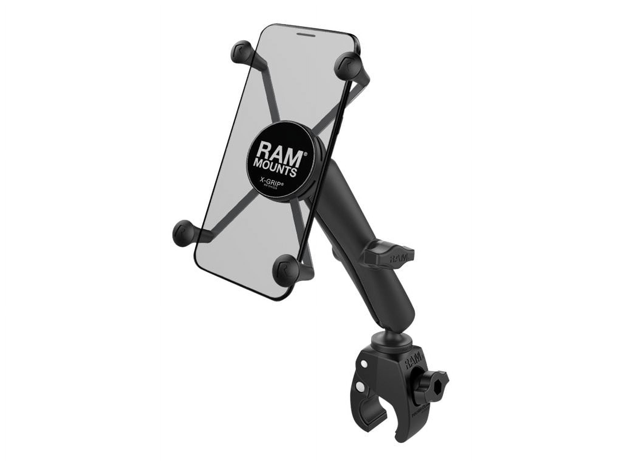 RAM Mount Tough-Claw Base w/Long Double Socket Arm  Universal X-Grip IV f/Large Phone/Phablet Cradle