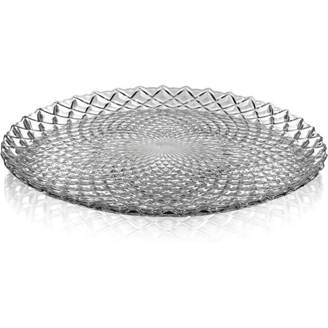 RAMART Studio Glass Pavo Glass Dinner Plate, Clear Set of 4
