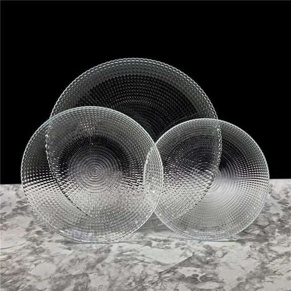 RAMART Studio Glass R1225-0 Helios Glass Dinnerware Set, Clear - Set of 12