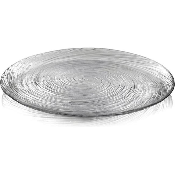 RAMART Studio Glass R1733-0 Volute Glass Dinner Plate, Clear - Set of 12
