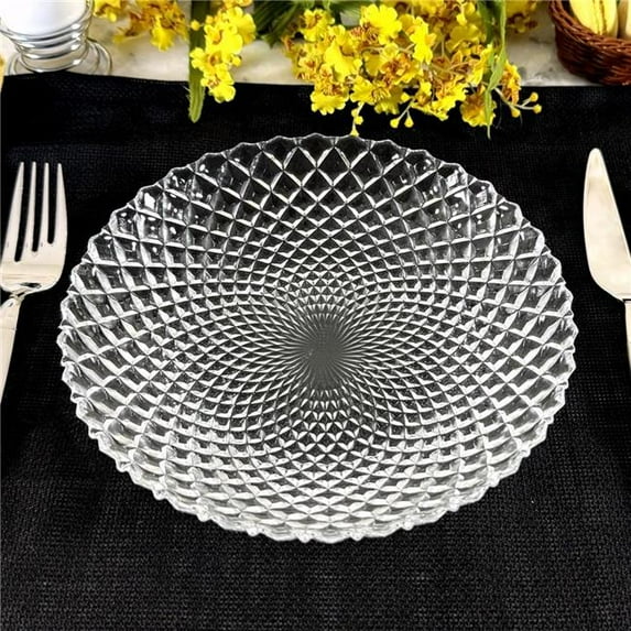 RAMART Studio Glass R1754-0 Pavo Glass Soup Plate, Clear - Set of 12