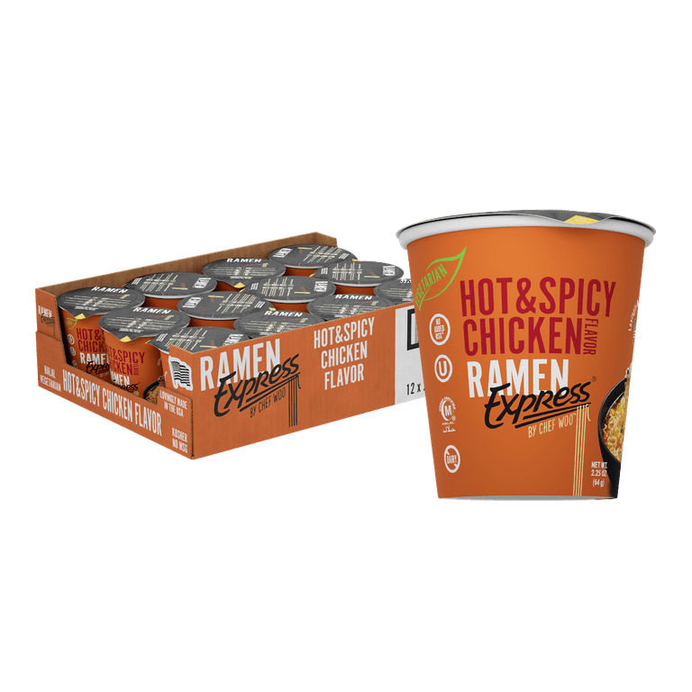 Ramen Express Hot Spicy Chicken Flavor Ramen Cup Noodle 2.25 Oz
