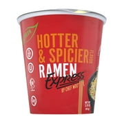 RAMEN EXPRESS Ramen Cup Noodles, Vegetarian, Egg and Dairy-Free, Hotter and Spicier Flavor, Pack of 12