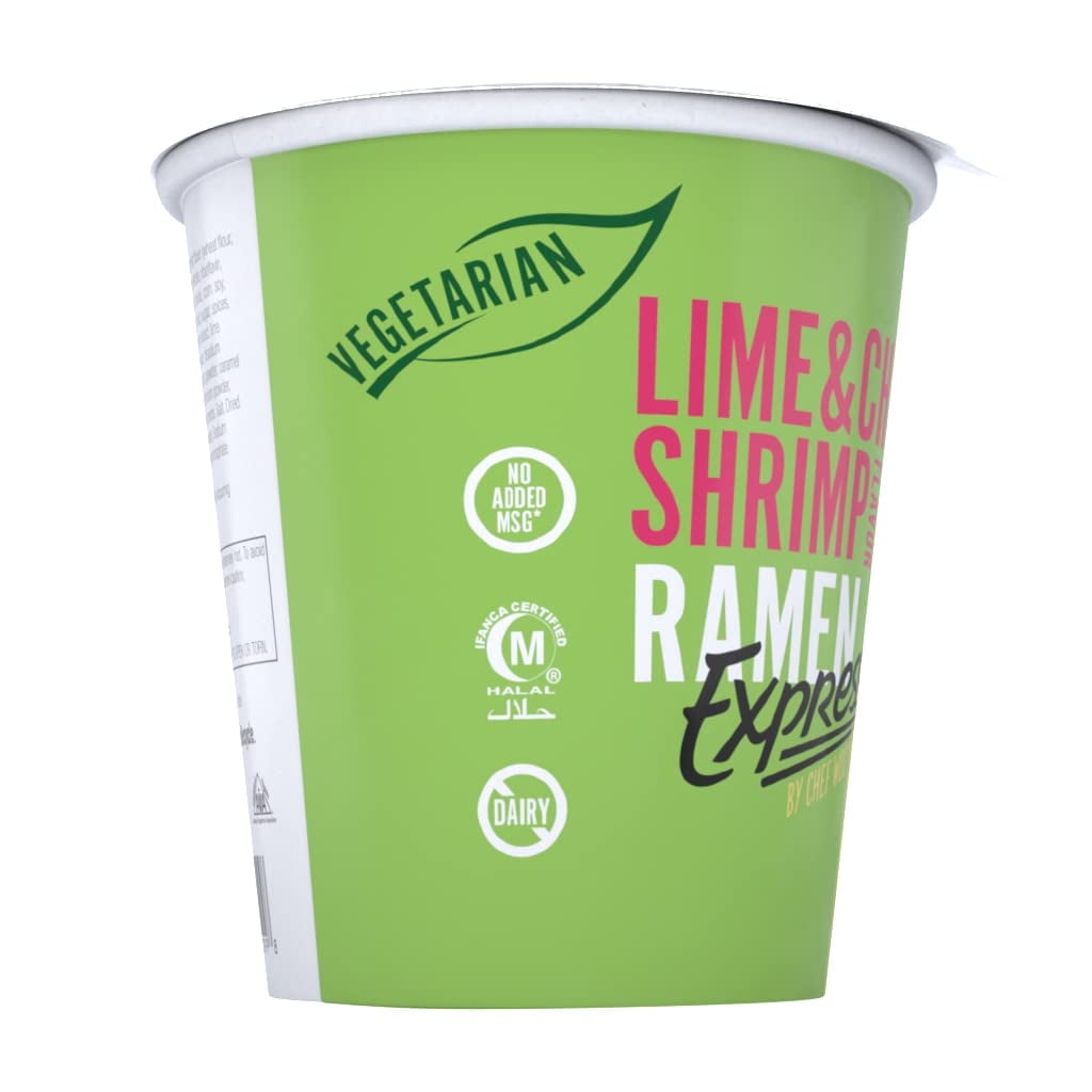 RAMEN EXPRESS Ramen Cup Noodles, Vegetarian, Egg and DairyFree, Lime