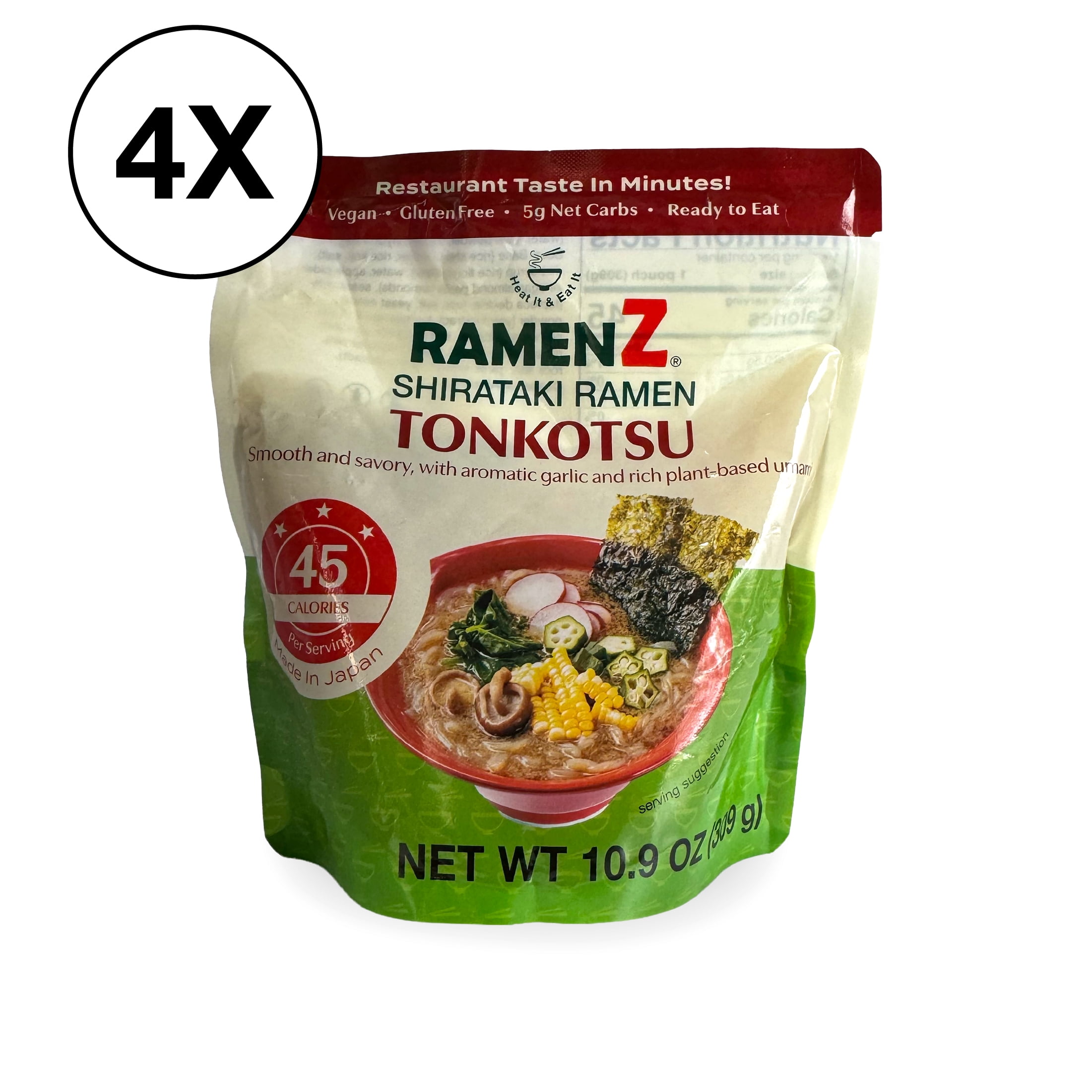 RAMEN Z Tonkotsu 4Pack- Shirataki, konjac, low-carb, keto friendly