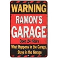 thumbnail image 1 of RAMON'S Garage Warning Man Cave Wall Décor 8x8 x 12 Matte Finish Metal 108120030199, 1 of 1
