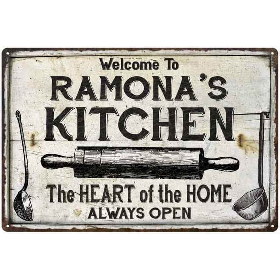 RAMONA'S Kitchen Farmhouse Sign Gift Gift 12x18 Metal 112180033299