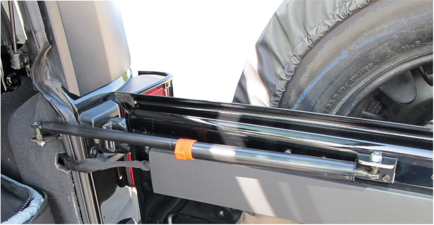 Rampage by RealTruck Rear Door Stabilizer Strut for Jeep Wrangler JK | Black | 86618 | Compatible with 2007-2010 Jeep Wrangler JK