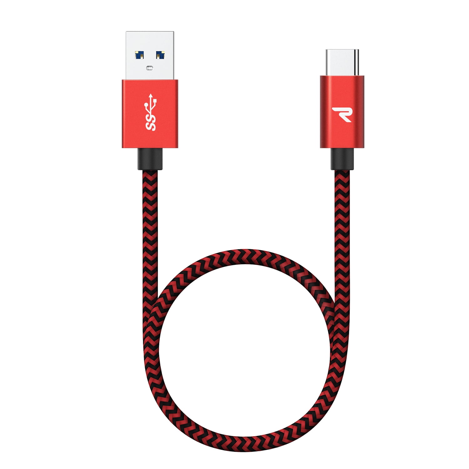 RAMPOW 10ft Braided USB-C to USB-A Cable, Fast Charging Cable For Samsung  Galaxy, Google Pixel, OnePlus Phones And More - Red