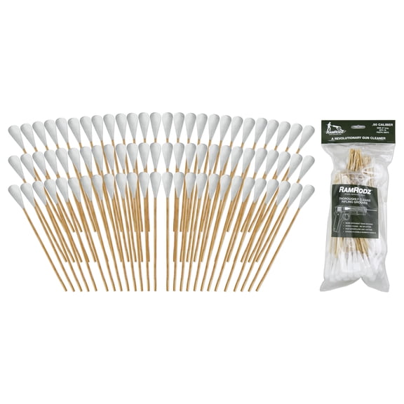 RAMRODZ BARREL CLEANER 50 CALIBER COTTON SWAB 8" 75 PACK