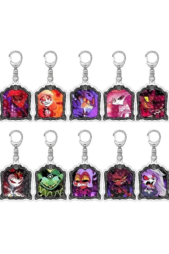 RANDOM Anime Hazbin Hotel mix Acrylic Keychain Key Chain Girls boy Keyring gifts