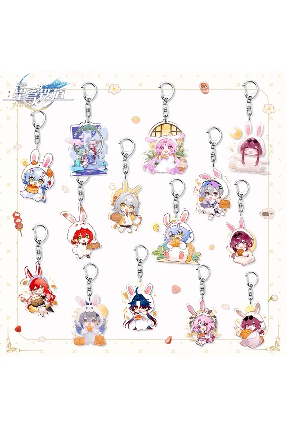 RANDOM Honkai: Star Rail Keychain Acrylic Pendant Keyring Ornaments Anime Gifts