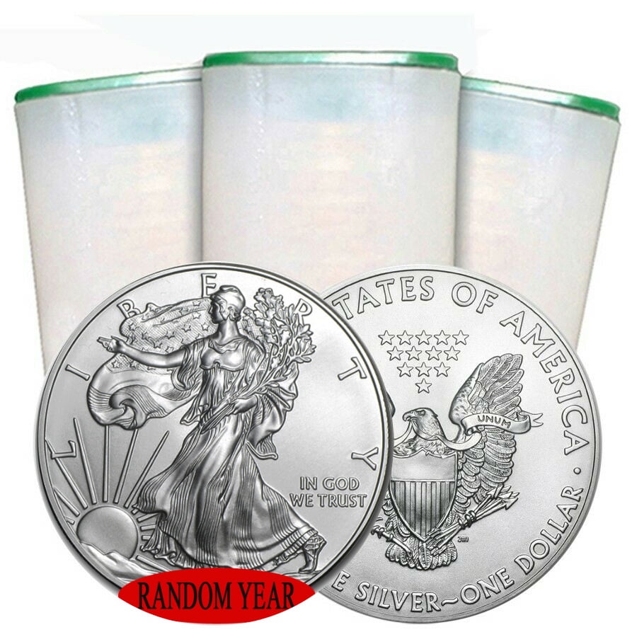 U.S. MINT RANDOM YEAR - Roll of 20 1 oz American Silver Eagle Coin BU