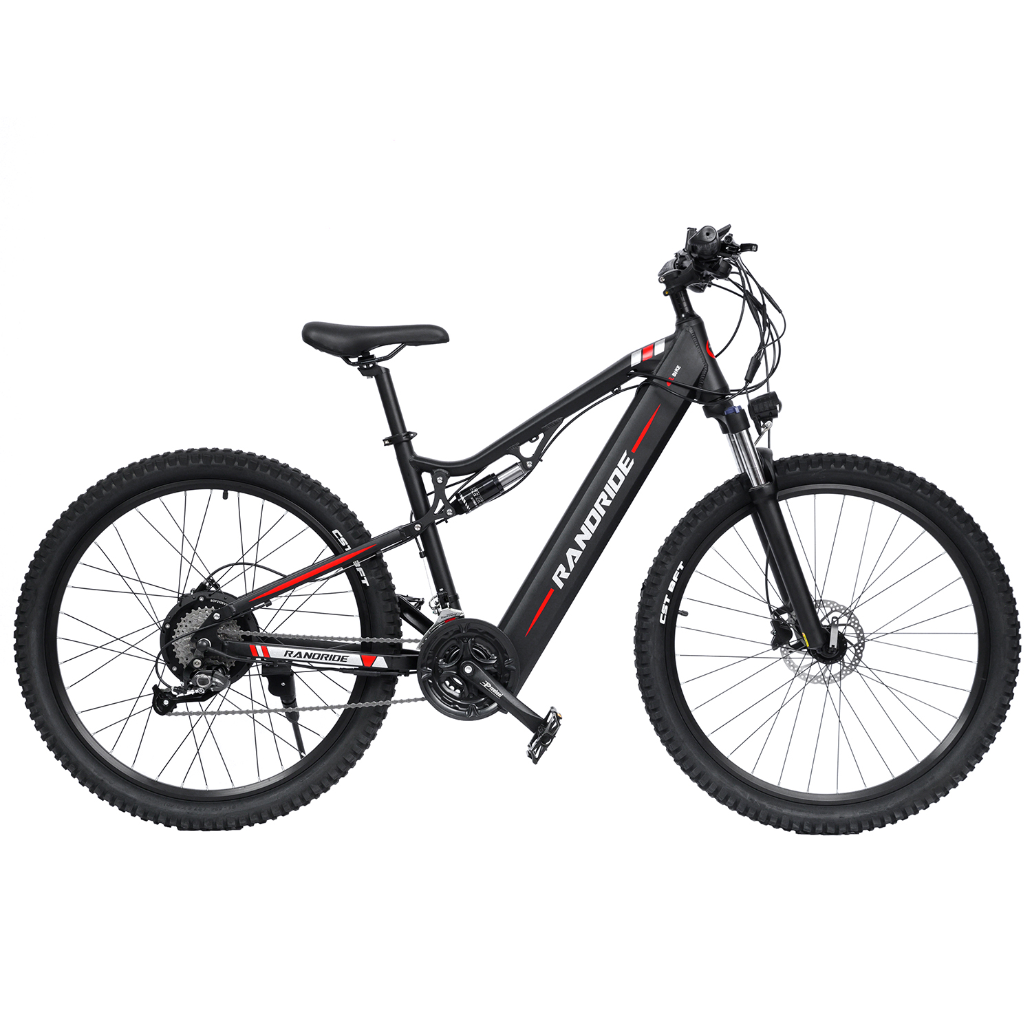RANDRIDE 23AH Mountain Electric Bike Adult Ebike 1000W Electric Bicycle, Full Suspension Ebikes with Shimano 27 Speed, Shimano Hydraulic Brakes, UL2849