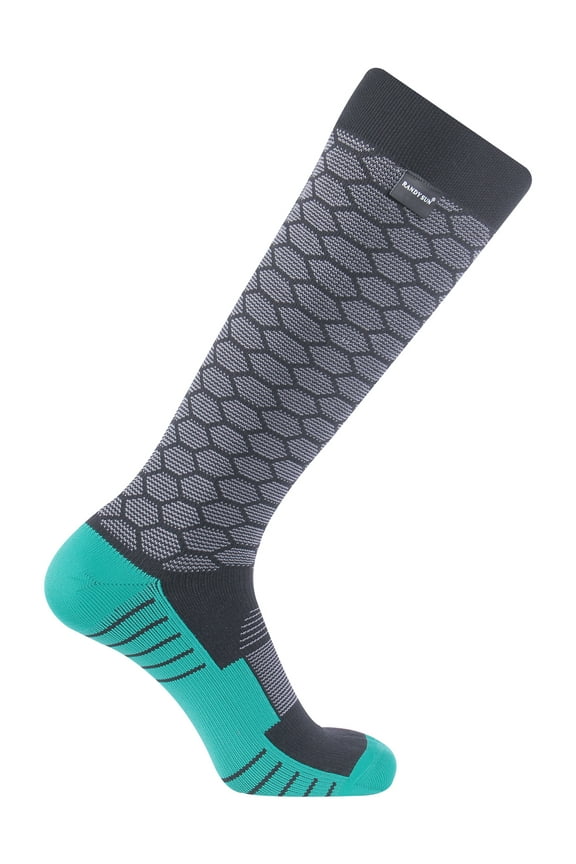 Waterproof Men Knee High Socks, Lightweight Breathable Socks Cushioned Quarter Hiking Trekking Socks 1 Pair Small Gray- Green