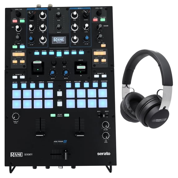RANE SEVENTY 2-Channel 16 Pad Serato DJ Battle Mixer+Audio Technica Headphones