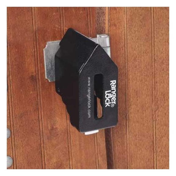 RANGER LOCK RGET-0L Padlock Guard,Hardened Steel,Blk,5-1/4"L