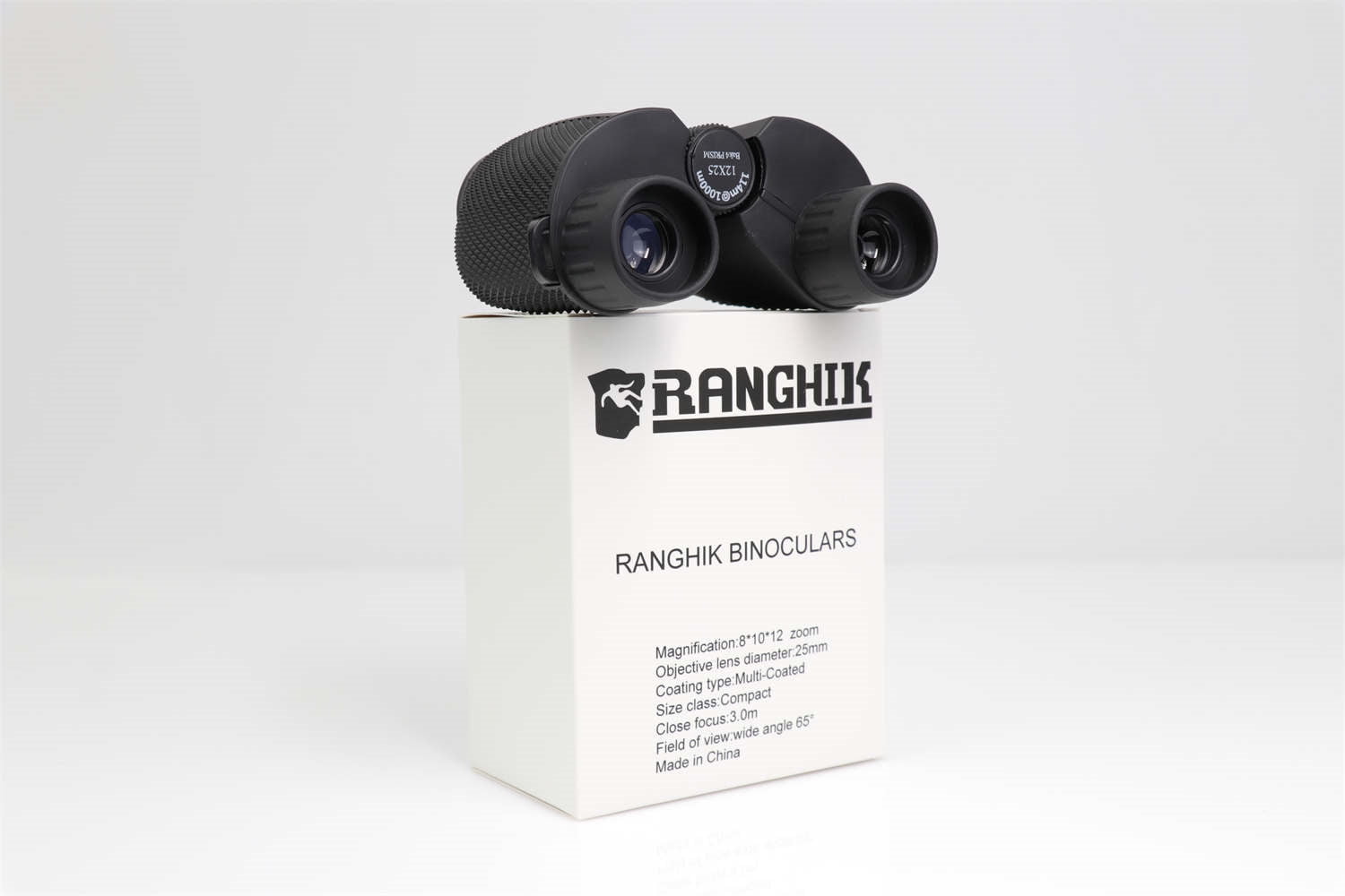 RANGHIK 10X12 Compact Binoculars Black for Adults and Kids for Bird Watching