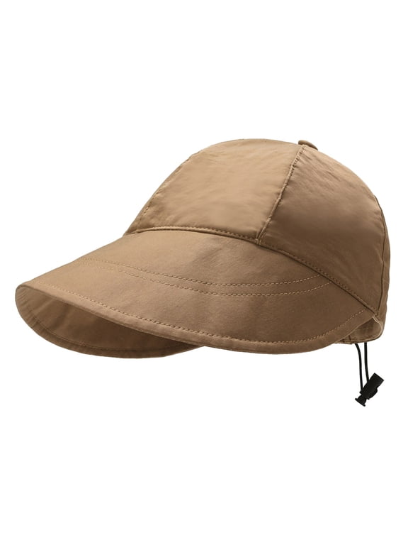 Beach Sun Hats Breathable Lightweight Summer shade Quick Drying Large Brim Fisherman Adjustable Hood Circumference for Women On Outings UV Protection Outdoors,Brown,One Size