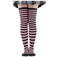 thumbnail image 1 of RANJIE Knee High Stockings for Women Soft Christmas Long Over Socks Christmas Party Costumes Socks Long Striped Socks 1 Pair Breathable Comfortable Women's Tights,Purple, 1 of 4