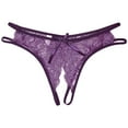 thumbnail image 1 of RANJIE Panties for Women Breathable Lace Open Crotch Low Waist Briefs Underwear Soft Full Coverage Women's Underpants,One Size, 1 of 2