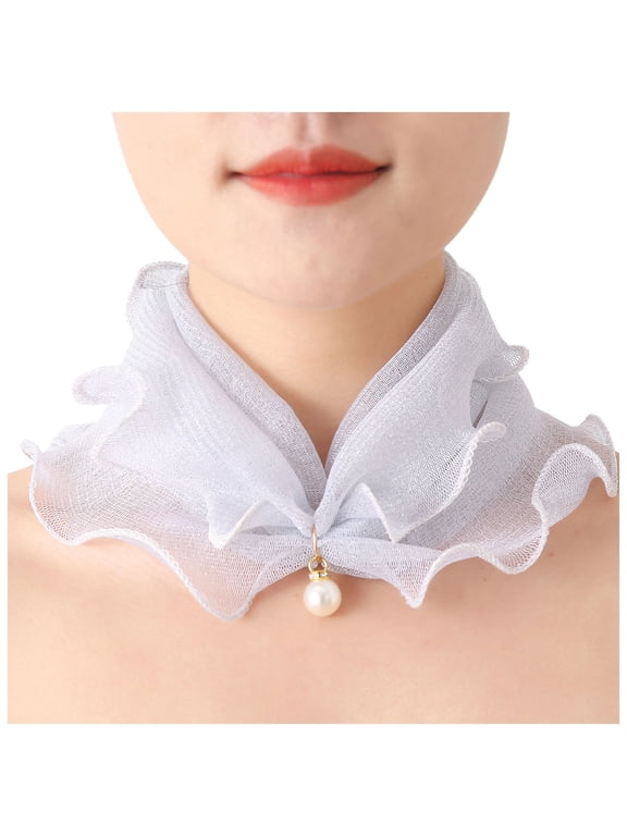 Silk Scarves for Women Fashion Sun Proof Thin Spring Summer Headband Cervical Vertebra Neck Soft Lightweight Bandanas Women's Wrap and Shawl,White