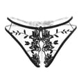 thumbnail image 1 of RANJIE Underwear for Women Cute Lace Embroidery Crotchless Hollow Underpant Charming Babydoll&nbsp; Women's Lingerie,Black, 1 of 1