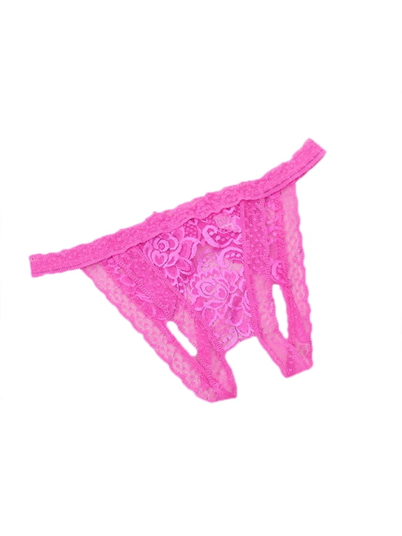 Underwear for Women Cute Lace Sensuality Crotchless Hollow Underpant Charming Babydoll Women's Lingerie,Pink