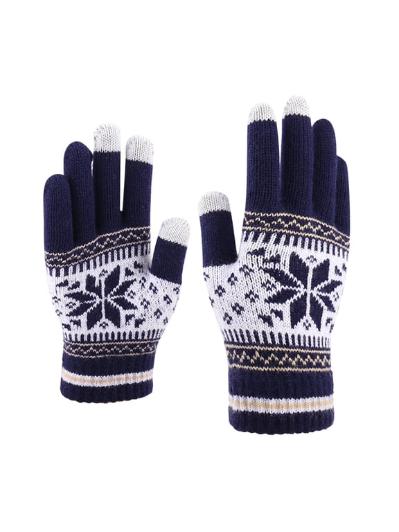 Winter Gloves for Women Men's And Snowflake Printing , And Fashionable Mobile Phone With Screen Knitted , Thick And Warm Adult Outdoors,Hot Sales