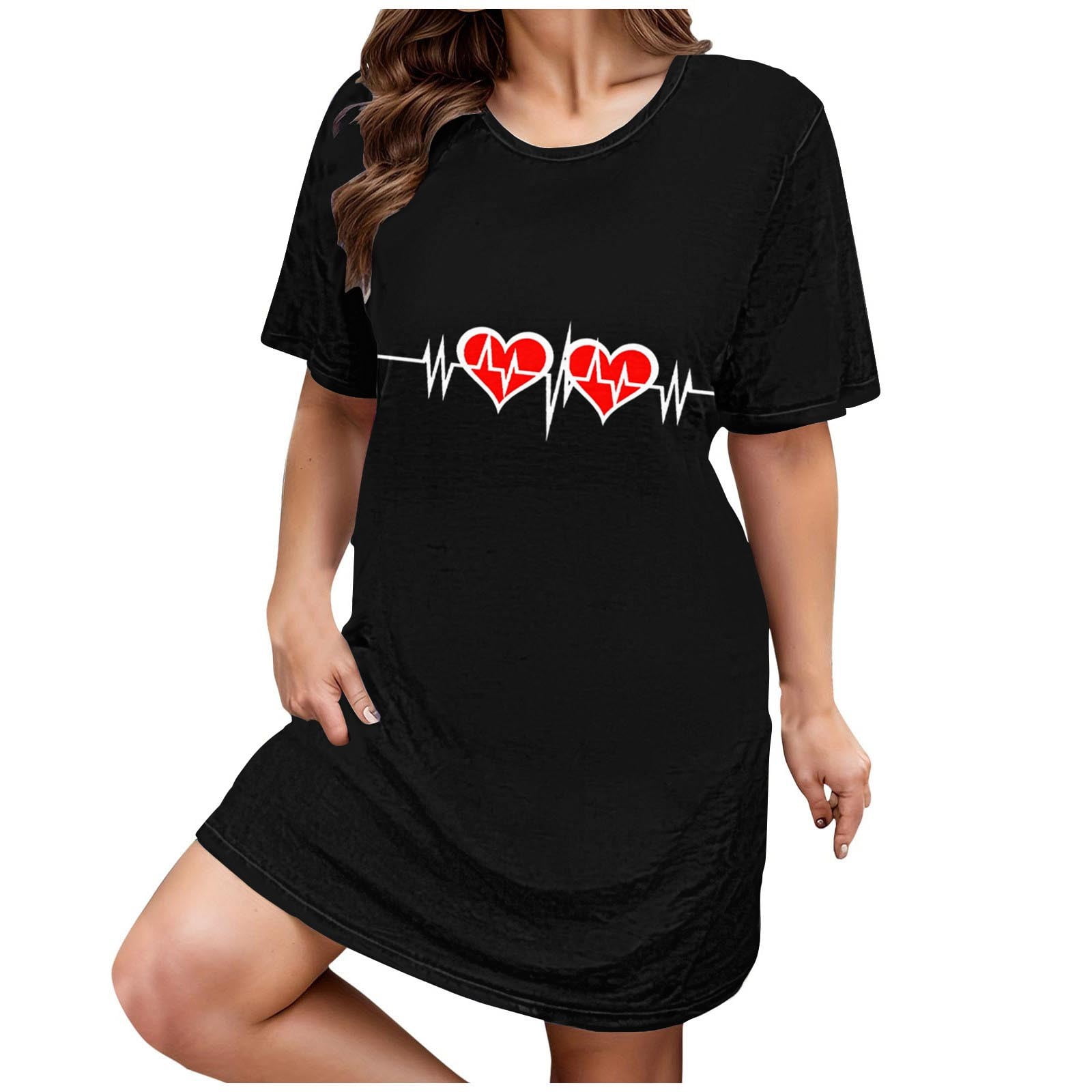 Women's Heart Print Sleeveless Nightsuit Set, Top with Shorts