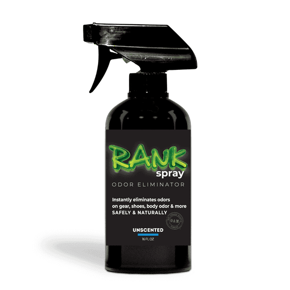 RANK Spray Odor Eliminator for Sports Gear, Unscented, 16 fl oz
