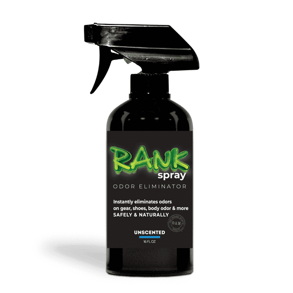 RANK Spray Odor Eliminator for Sports Gear, Unscented, 16 fl oz