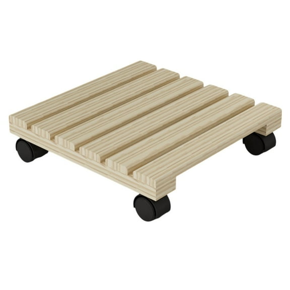 RANME 12\" Metal Plant Heavy Duty Iron Potted Plant Stand With 4 Wheels