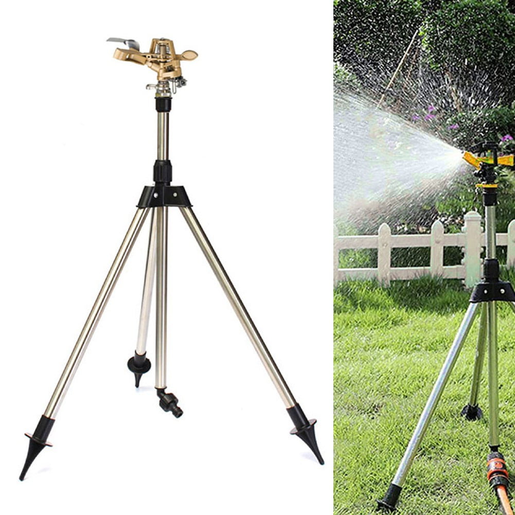 RANME 90Cm Rotating Metal Tripod Sprinkler Adjustable Height Stand Large Coverage Area