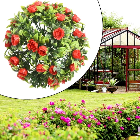 RANME Artificial Rose Flower Balls For Hanging Decor, Adds Color And Natural Touch, Perfect For Home, Wedding, Stage Performances
