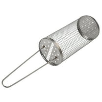 RANME Portable Bbq Cage Rolling Vegetable Basket For Grilling Vegetables And Fish