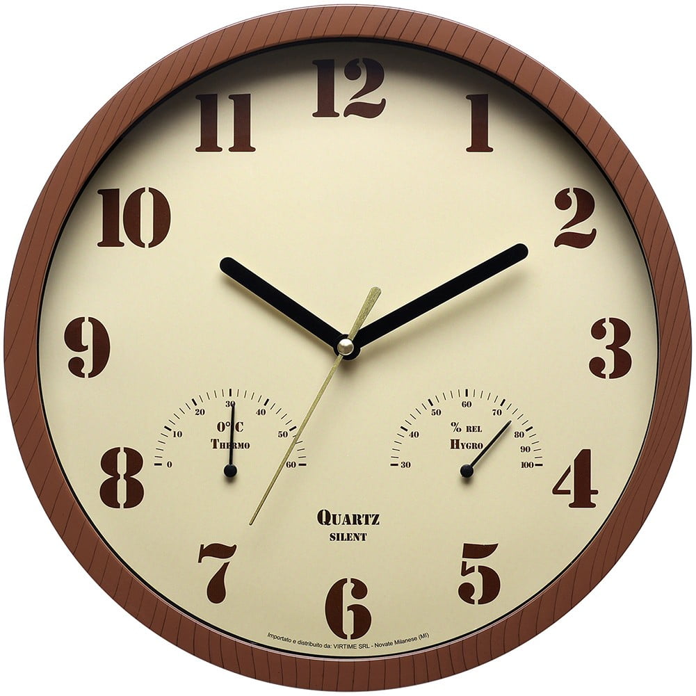 RANME Small Outdoor Clocks For Patio With Thermometer & Hygrometer Indoor Outdoor Use