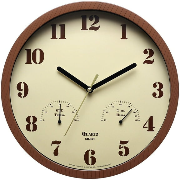 RANME Small Outdoor Clocks For Patio With Thermometer & Hygrometer Indoor Outdoor Use
