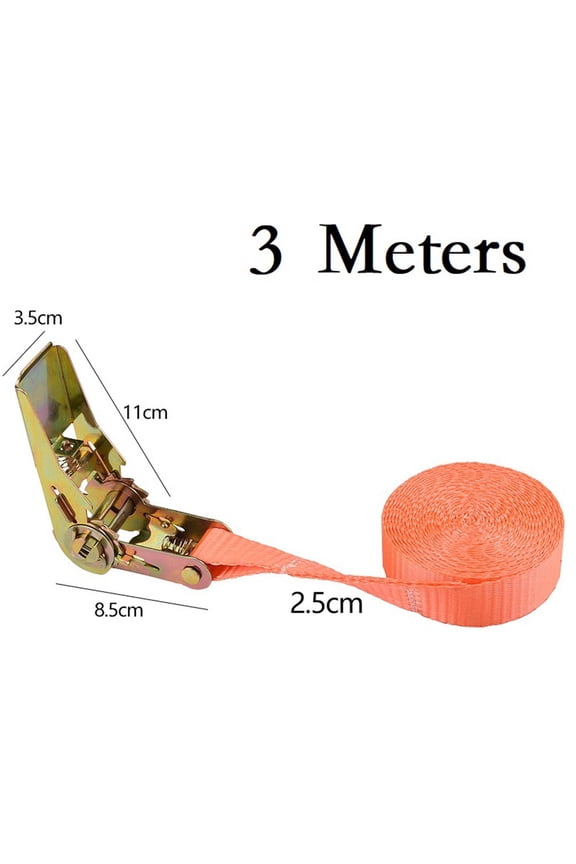 1-10Meters Tie Down Cargo Strap Luggage Lashing Strong Ratchet Belt With Buckle
