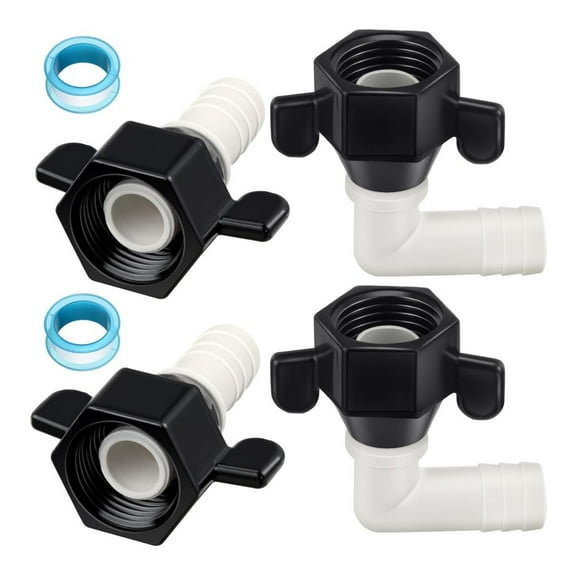 RANMEI 1/2"X14 Nptx1/2" Barb Elbow And Straight Swivel Adapter Rv Water Pump Fittings Secure And Leakproof Connection Accessories