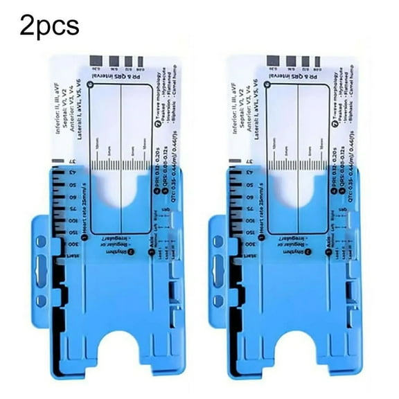 RANMEI 1/2Pcs Electrocardiogram 7 Step Ruler Transparent Ekg Calipers Measuring Tool Portable Ekg Interpretation Plastic Accessories