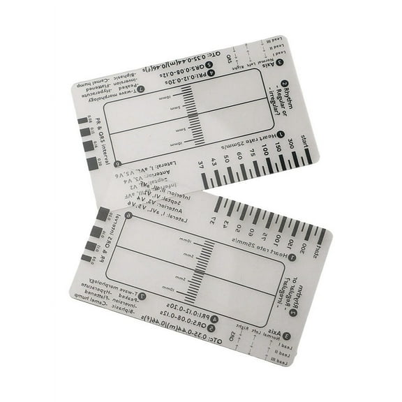 RANMEI 1/2Pcs Electrocardiogram 7 Step Ruler Transparent Ekg Calipers Measuring Tool Portable Ekg Interpretation Plastic Accessories
