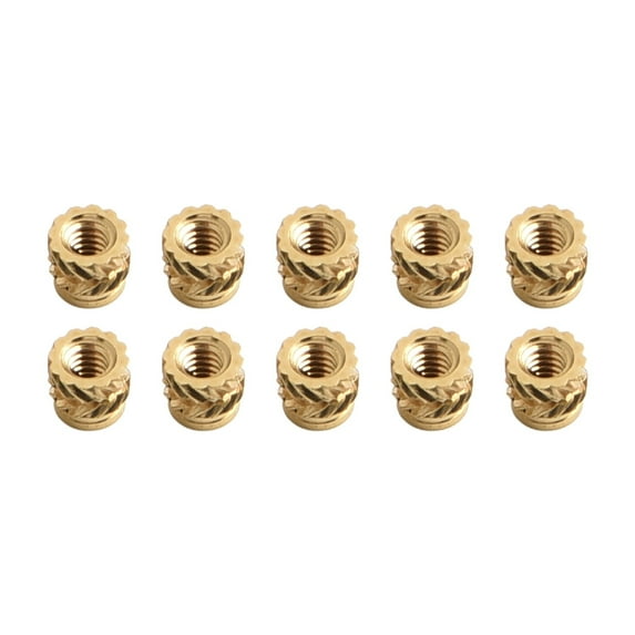 RANMEI 10Pcs Threaded Brass Inserts Metal Heat Set M2-M6 Screw Inserts For 3D Printing Threaded Insert Brass For Reliable Performance