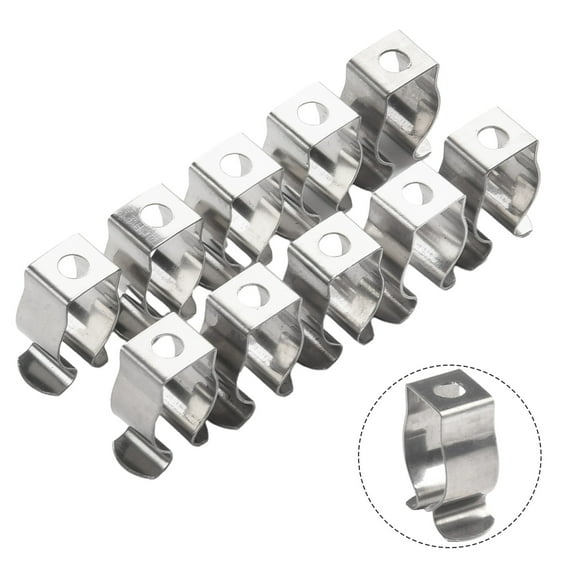 RANMEI 10Pcs Tools Spring Terry Clips Stainless Steel 6/10/12/16/19/25/28Mm Garages Cabinets Tools Storage Narrow Base Tool Pipes Clamp